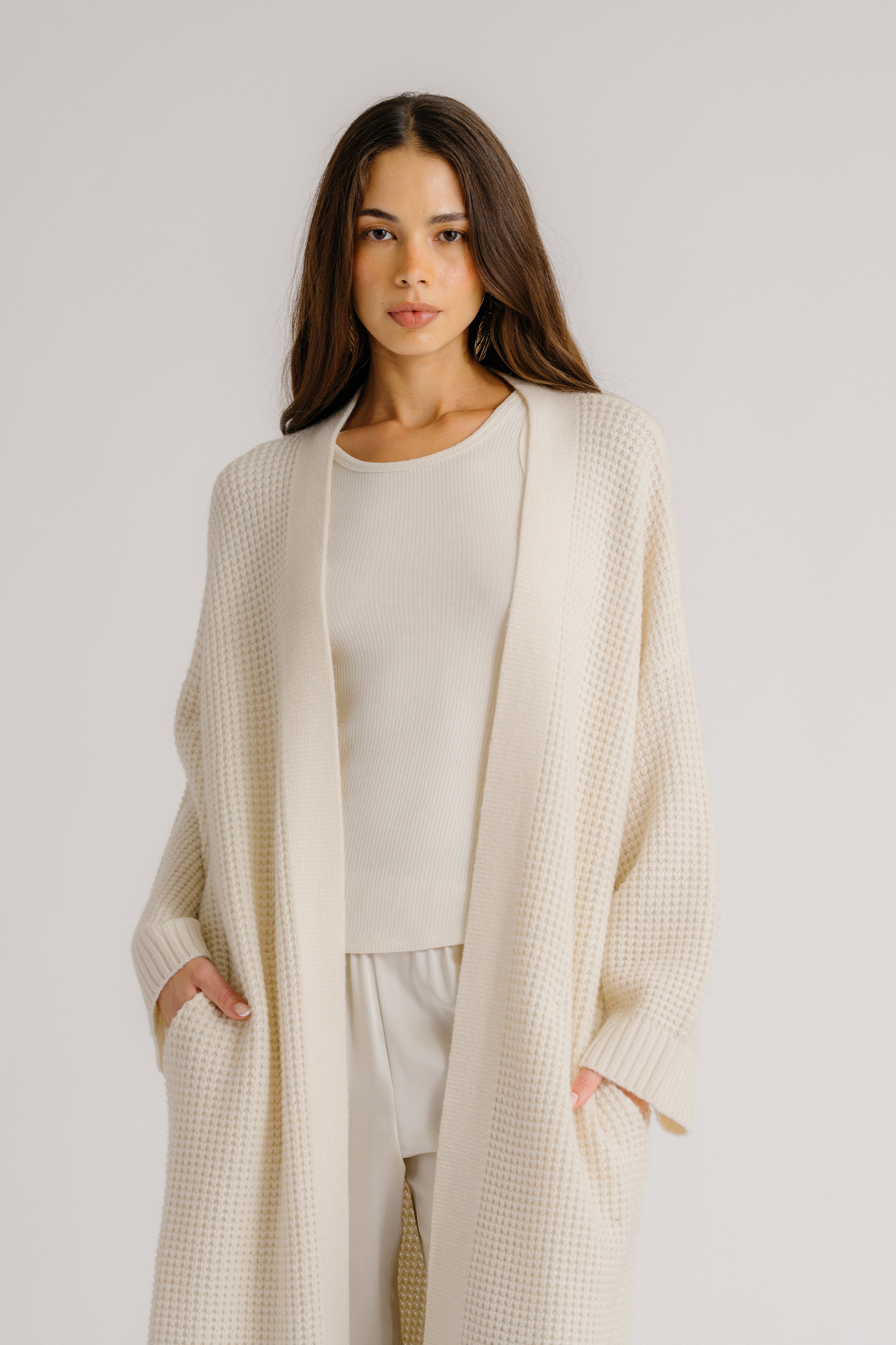 CEDAR SLOUCHY CASHMERE DUSTER | GARDENIA