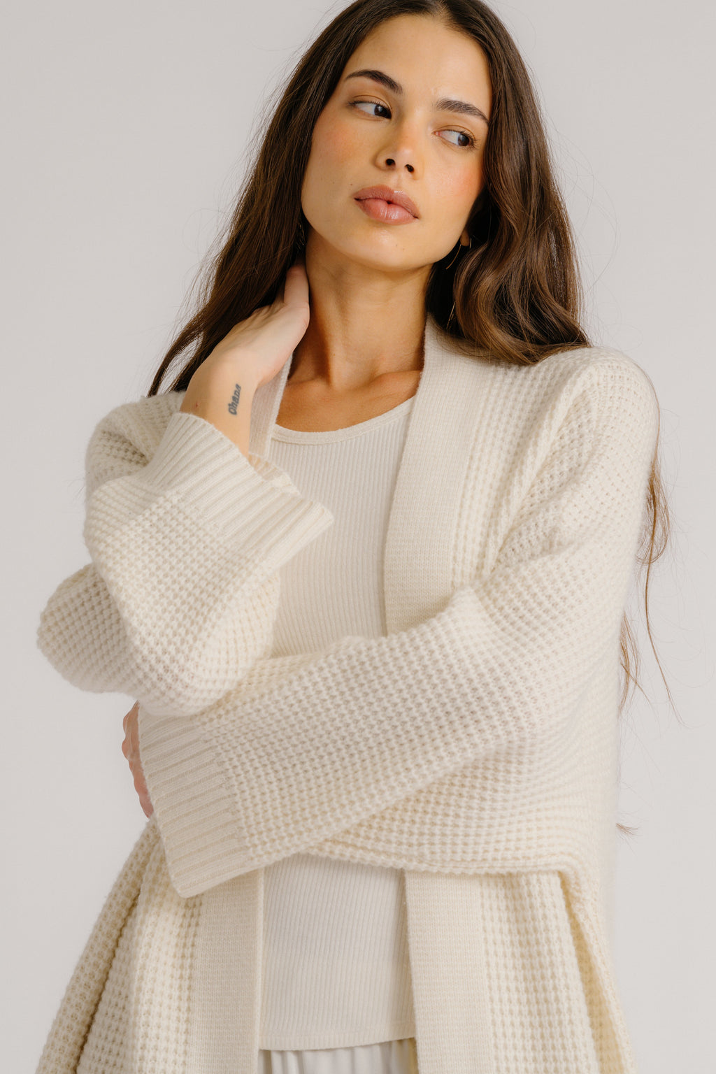 CEDAR SLOUCHY CASHMERE DUSTER | GARDENIA