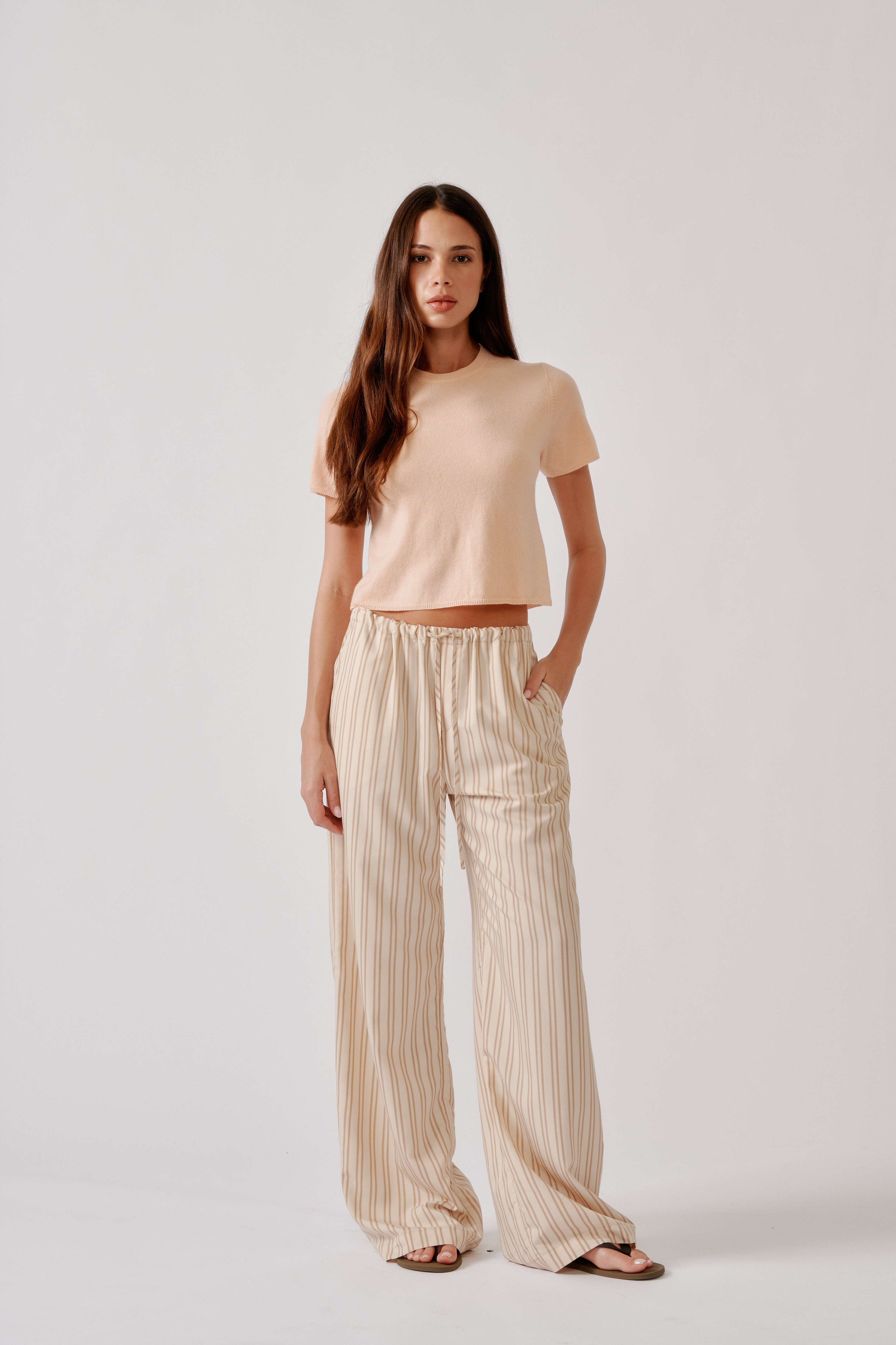 CHARLESTON RELAXED CREWNECK CASHMERE TEE | SHERBET