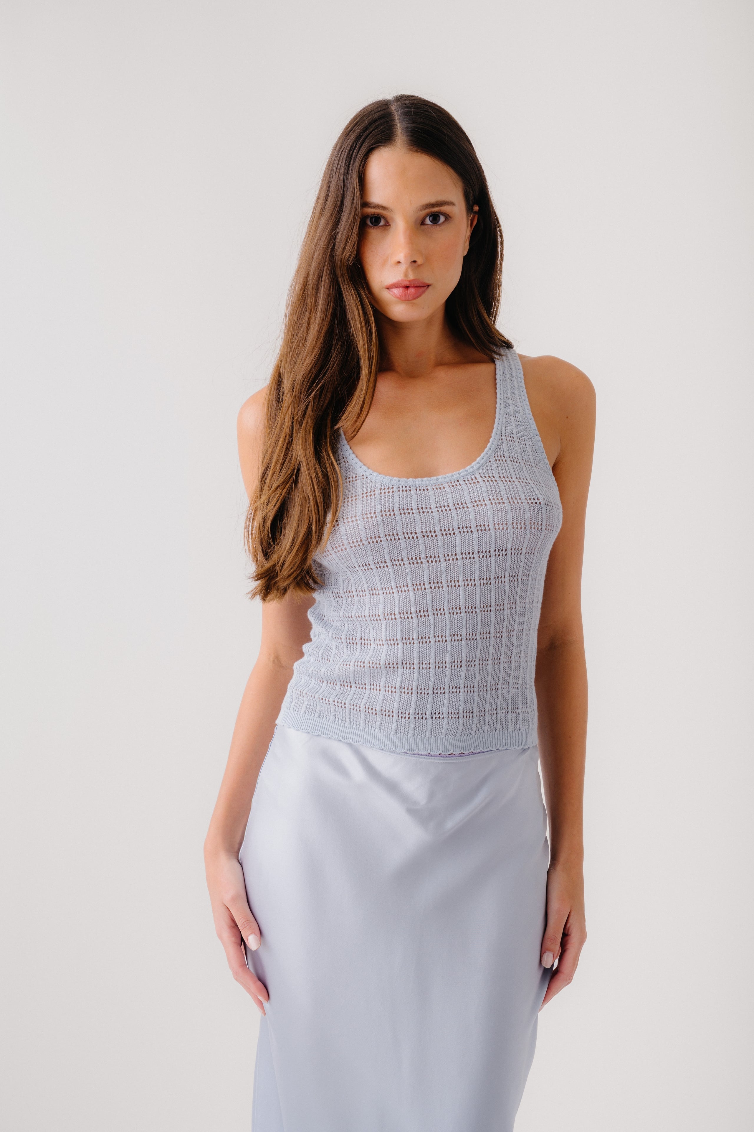 CORDELIA SCOOPED NECK TANK | WHISPER