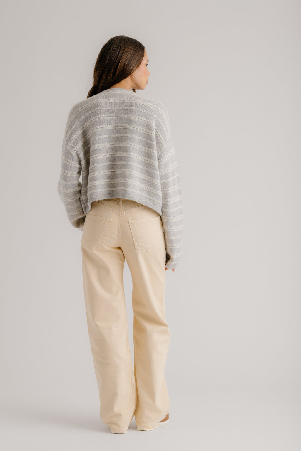 DIXIE CASHMERE CARDIGAN WITH POCKETS | FOGGY MULTI
