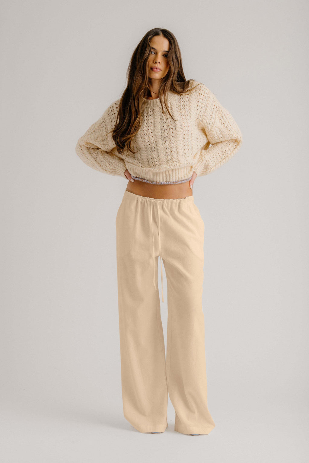 TARA SLOUCHY CASHMERE CREWNECK | BUTTERCREAM