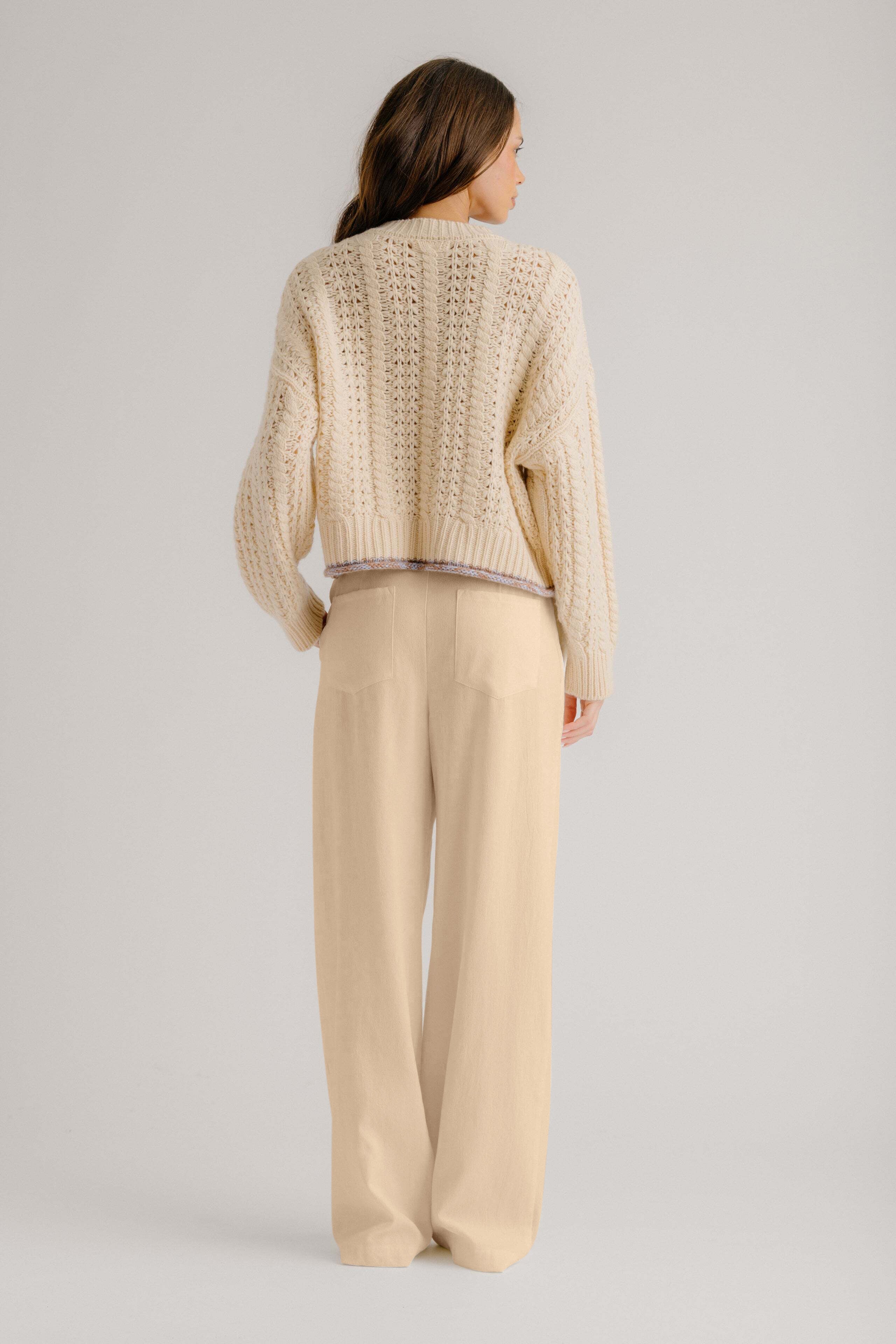 TARA SLOUCHY CASHMERE CREWNECK | BUTTERCREAM