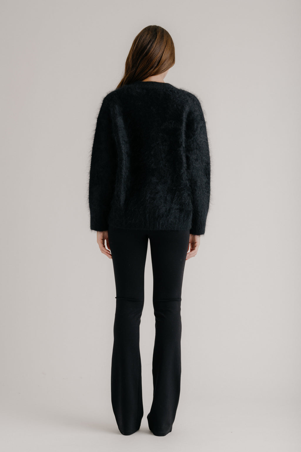 TISCH SLOUCHY BRUSHED CASHMERE CARDIGAN | BLACK